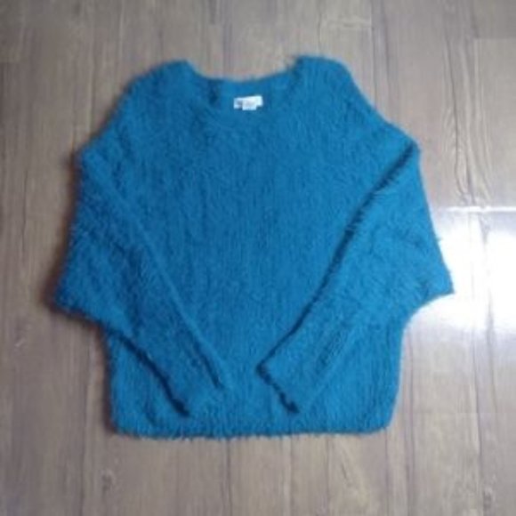 ANTHROPOLOGIE Sweaters - ANTHROPOLOGIE M If It Were Me Fluffy Blue Sweater